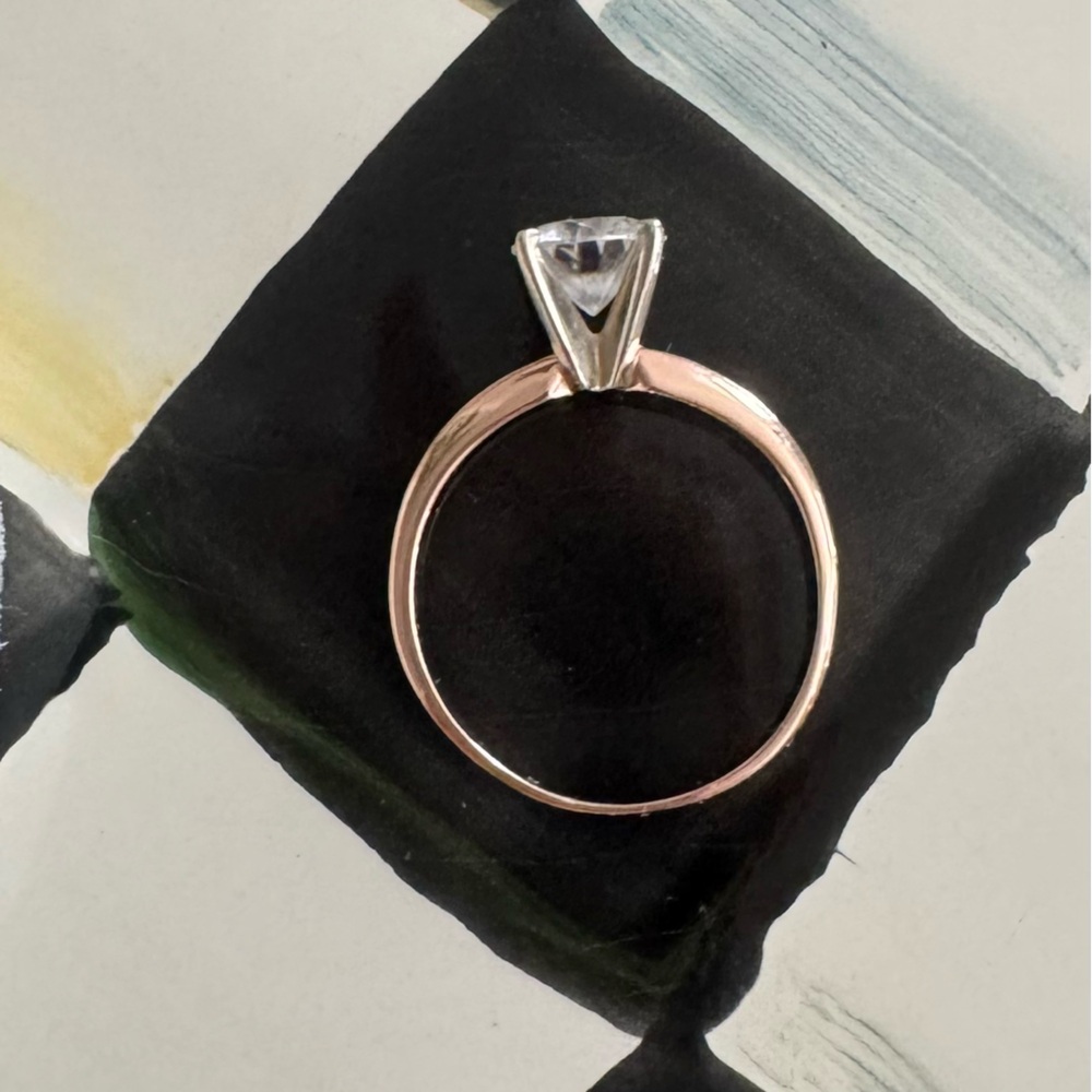 Gold moissanite Classic Solitaire Ring